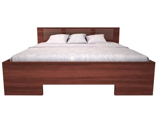 Кровать Тайгер коричневого цвета, материал - бук цельный (вид спереди)