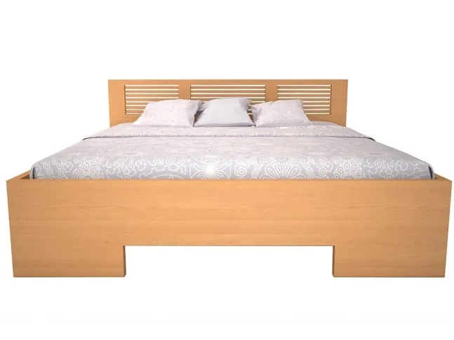 Ліжко Тайгер натурального кольору, матеріал - бук ц?льний
 (вигляд спереду)