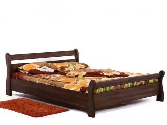 Ліжко Міледа темно-коричневого кольору, матеріал - бук цільний (загальний вигляд).