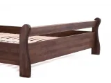 Ліжко Міледа темно-коричневого кольору, матеріал - бук цільний (вигляд ззаду).