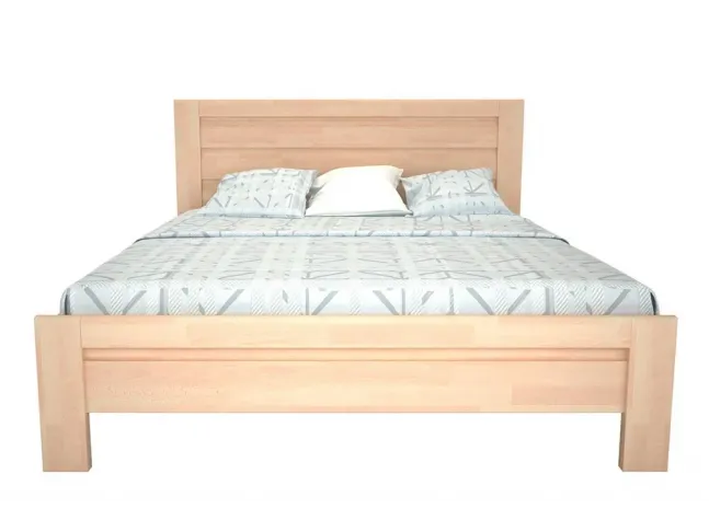 Ліжко Люкс білого кольору, матеріал - бук зрощений (вигляд спереду)