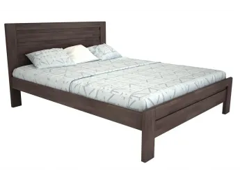 Ліжко Люкс темно-коричневого кольору, матеріал - бук зрощений (загальний вигляд)