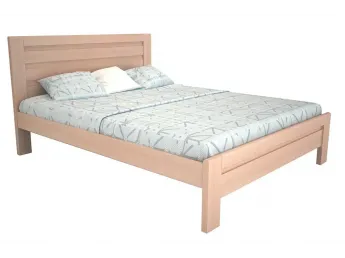 Ліжко Люкс білого кольору, матеріал - бук цільний (загальний вигляд)