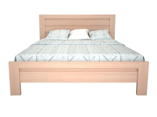 Ліжко Люкс білого кольору, матеріал - бук цільний (вигляд спереду)