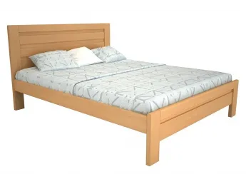 Ліжко Люкс натурального кольору, матеріал - бук цільний (загальний вигляд)