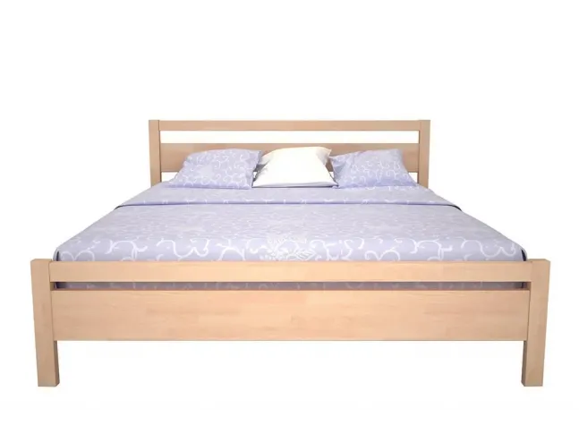 Ліжко Вікторія білого кольору, матеріал - бук зрощений (вигляд спереду)