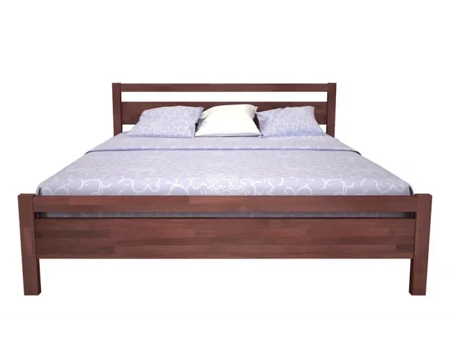 Ліжко Вікторія коричневого кольору, матеріал - бук зрощений (вигляд спереду)