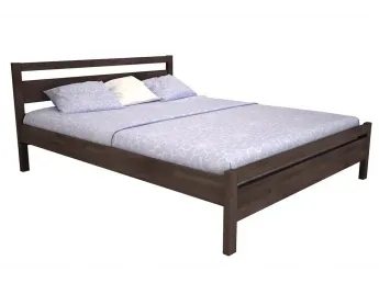 Ліжко Вікторія темно-коричневого кольору, матеріал - бук зрощений (загальний вигляд)