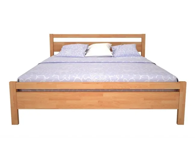 Кровать Виктория натурального цвета, материал - бук срощенный (вид спереди)