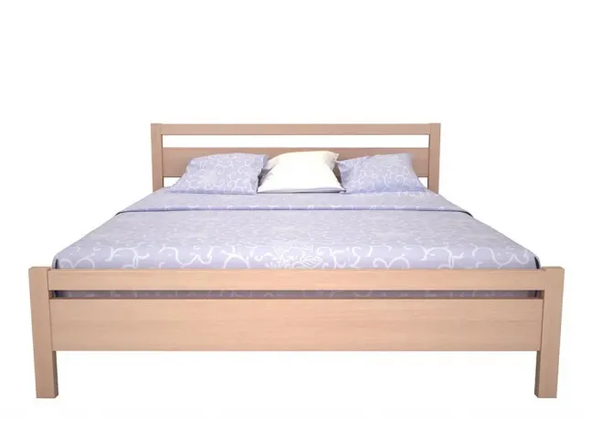 Ліжко Вікторія білого кольору, матеріал - бук цільний (вигляд спереду)