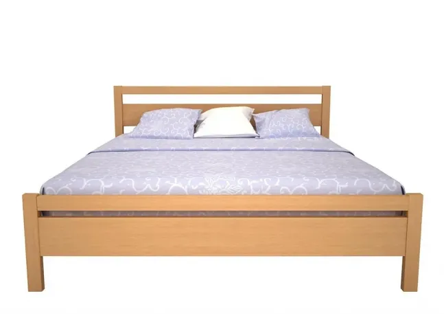Ліжко Вікторія натурального кольору, матеріал - бук цільний (вигляд спереду)
