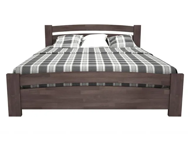 Ліжко Софія темно-коричневого кольору, матеріал - бук зрощений (вигляд спереду)