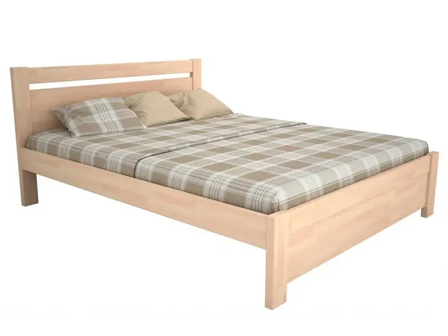 Ліжко Мілана бежевого кольору, матеріал - бук зрощений (загальний вигляд)