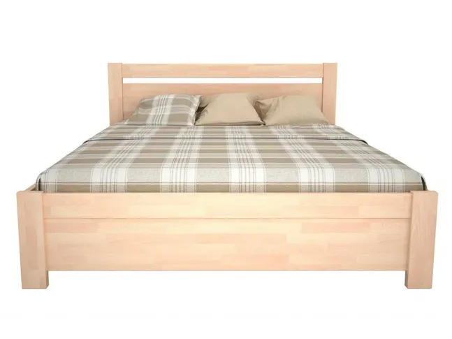 Ліжко Мілана бежевого кольору, матеріал - бук зрощений (вигляд спереду)