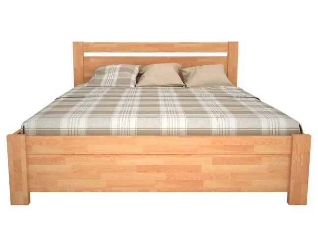 Ліжко Мілана натурального кольору, матеріал - бук зрощений (вигляд спереду)