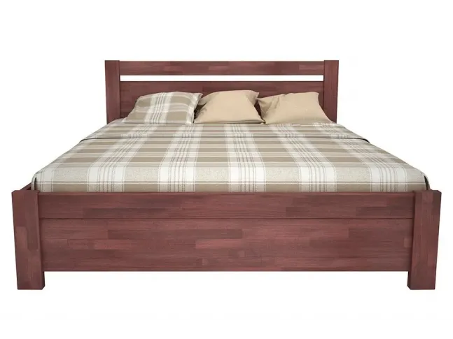 Ліжко Мілана коричневого кольору, матеріал - бук зрощений (вигляд спереду)