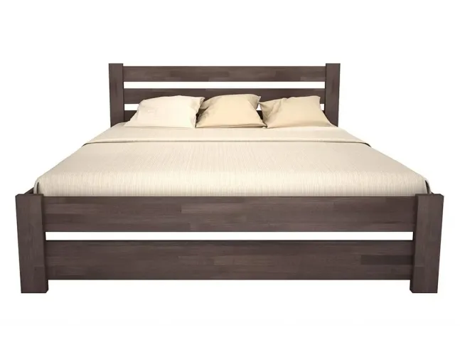 Ліжко Кароліна кольору венге, матеріал - бук зрощений (вигляд зпереду)