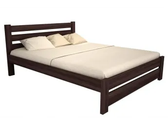 Ліжко Кароліна темно-коричневого кольору, матеріал - бук цільний (загальний вигляд)