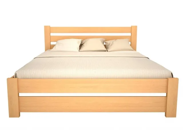 Ліжко Кароліна натурального кольору, матеріал - бук цільний (вигляд спереду)