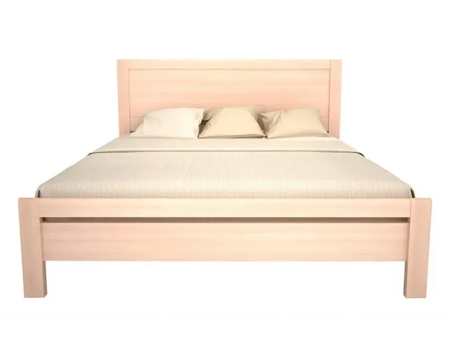 Ліжко Скарлет бежевого кольору, матеріал - бук цільний (вигляд спереду)