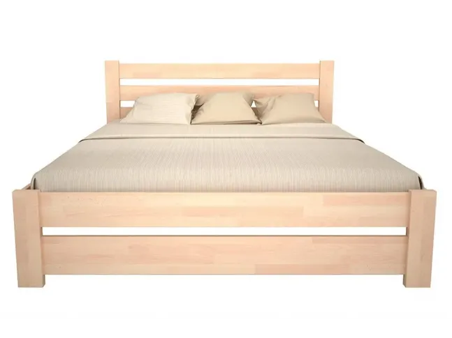 Ліжко Кароліна бежевого кольору, матеріал - бук зрощений (вигляд спереду)