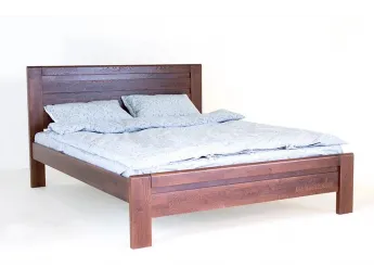 Ліжко Люкс кольору темної вишні, матеріал - бук зрощений (загальний вигляд)