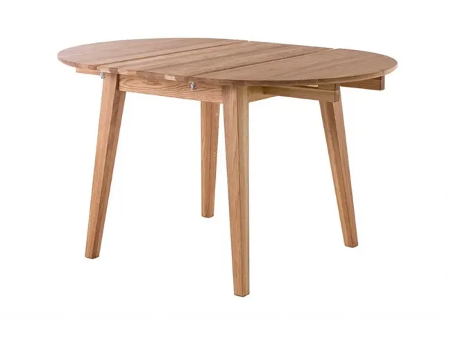 Стол Орион d900 натуральный цвет, материал - цельный дуб (в разложеном состоянии)