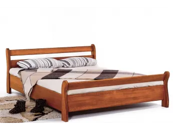 Ліжко Міледа світло-коричневого кольору, матеріал - бук цільний (загальний вигляд).