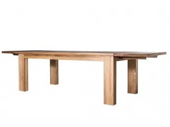 Стол Лофт (раскладной) натурального цвета, материал -цельный  дуб (общий вид). 2