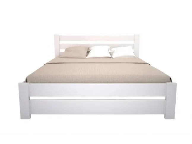 Ліжко Кароліна білого кольору, матеріал - бук зрощений (вигляд зпереду)