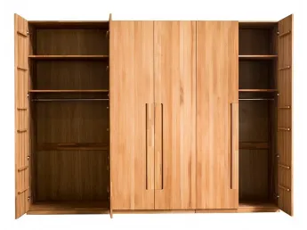 Шкаф Люкс натурального кольору, зрощеного та цільного бука (загальний вигляд)