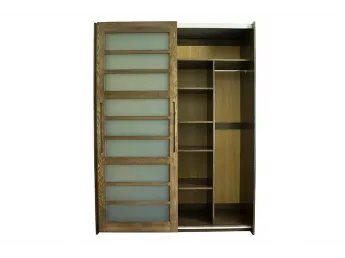 Шафа купе Вікторія  натурального кольору, матеріал - зрощений/цільний дуб (загальний вигляд). 2