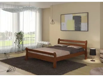 Кровать Миледа "плюс" цвета венге лак, материал - бук сращенный (в интерьере)