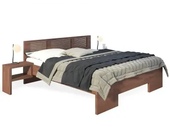 Кровать Тайгер лак коричневого цвета, материал - бук срощенный (общий вид)