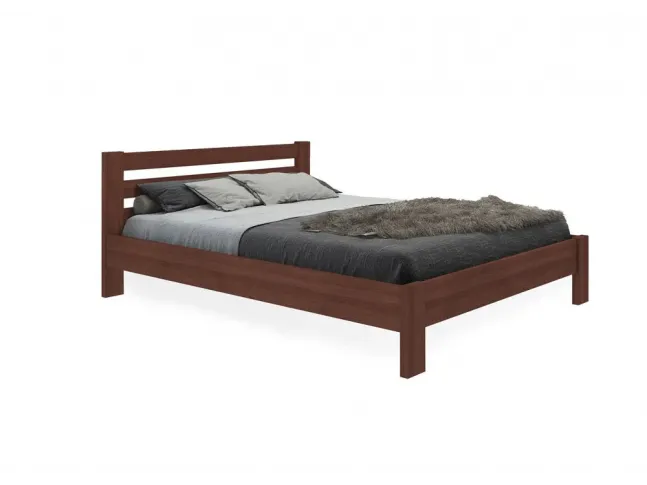 Ліжко Сільвана коричневого кольору, матеріал - цільний бук (загальний вигляд).