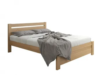 Ліжко Мілана натурального кольору, матеріал - дуб цільний (загальний вигляд)
