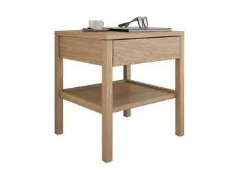 Тумбочка приліжкова Жизель натурального кольору, матеріал - дуб цільний (загальний вигляд)