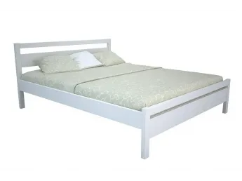 Ліжко Вікторія білого кольору лак, матеріал - бук зрощений (загальний вигляд)