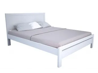 Ліжко Скарлет білого кольору лак, матеріал - бук зрощений (загальний вигляд)