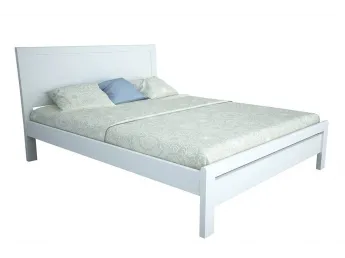 Ліжко Валенсія білого кольору лак, матеріал - бук зрощений (загальний вигляд)