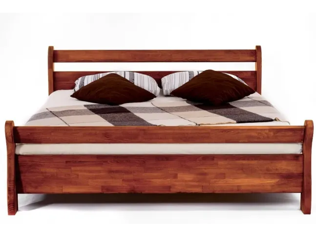 Кровать Миледа светло-коричневого цвета, материал - бук срощенный (вид спереди)