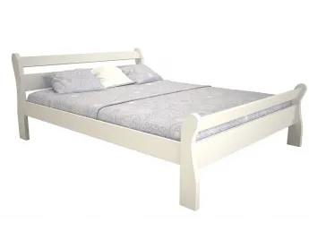 Ліжко Міледа "плюс" білого кольору лак, матеріал - бук зрощений (загальний вигляд)