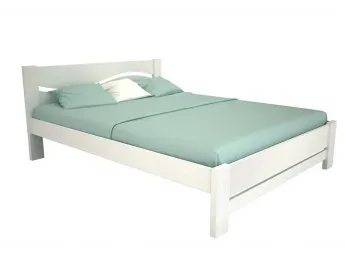 Ліжко Венеція "плюс" білого кольору лак, матеріал - бук зрощений (загальний вигляд)