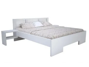 Ліжко Тайгер білого кольору лак, матеріал - бук зрощений (загальний вигляд)