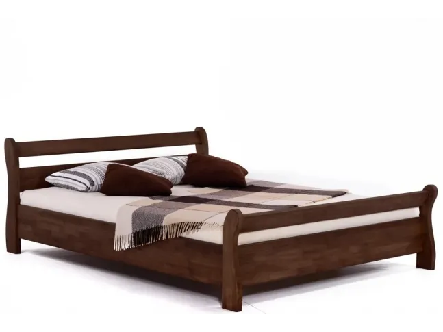Кровать Миледа темно-коричневого цвета, материал - бук срощенный (общий вид)