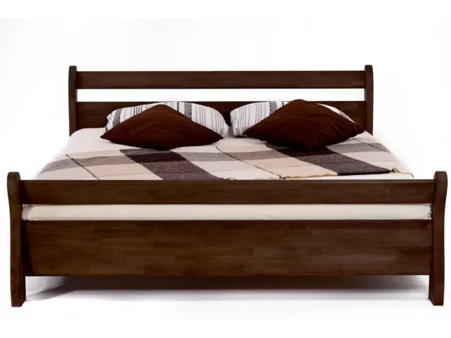 Ліжко Міледа темно-коричневого кольору, матеріал - бук зрощений (вигляд зверху).