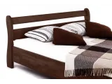 Ліжко Міледа темно-коричневого кольору, матеріал - бук зрощений (вигляд збоку).