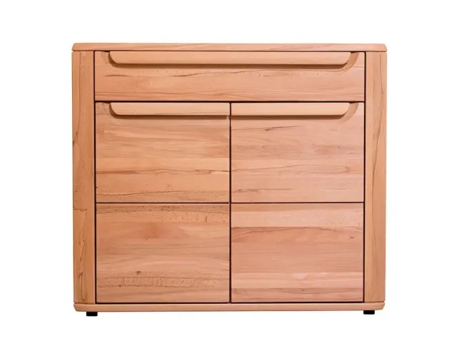 Комод Глорія 2-дверний натурального кольору, матеріал зрощений/цільний бук (вигляд зпереду)