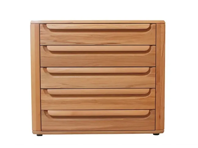 Комод Глорія 5-шухляд натурального кольору, матеріал зрощений/цільний бук (вигляд зпереду)