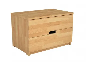 Тумбочка приліжкова Селена "плюс" натурального кольору покриття лак, матеріал фасаду - бук зрощений (загальний вигляд з декором) 2